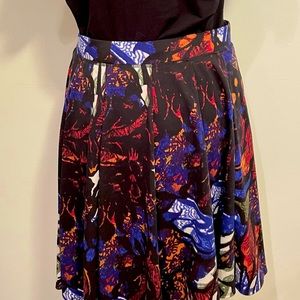 Multi-Color Midi Skirt with Elastic Waist